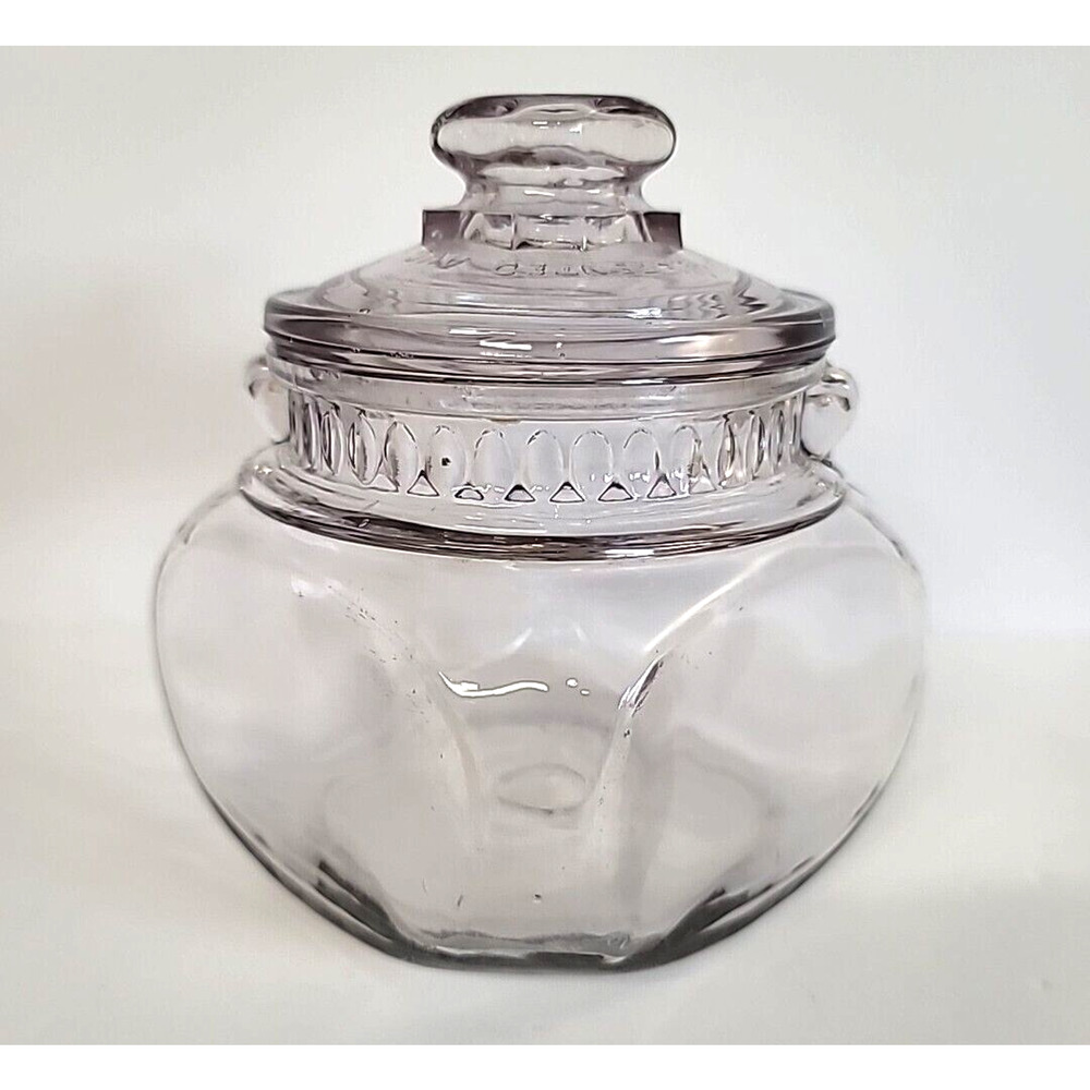 Antique Light Purple Glass Jar with Lid Pharmacy Tobacco Apothecary Vessel
